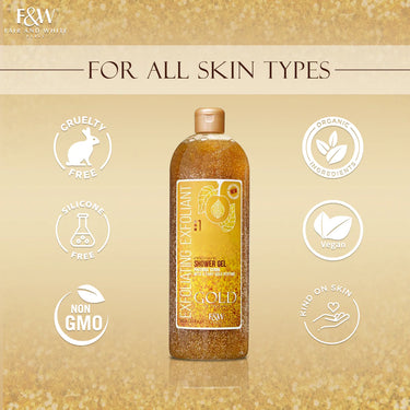 FAIR & WHITE Gold Exfoliating Shower Gel Precious Scrub(940 ML), Sareya Beauty Supply store in calgary Alberta Canada